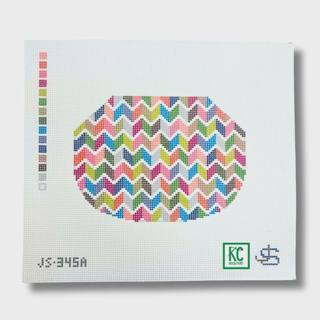 Chevron Stripe Kiss Lock Bag Canvas by Jeni Sandberg Needlepoint (thumbnail)