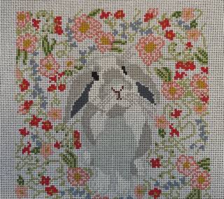 Floral Gray Bunny by Stitching with Stacey (thumbnail)