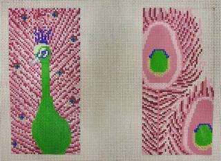 peacock front/back eyeglass case by Anne Fisher Needlepoint (thumbnail)