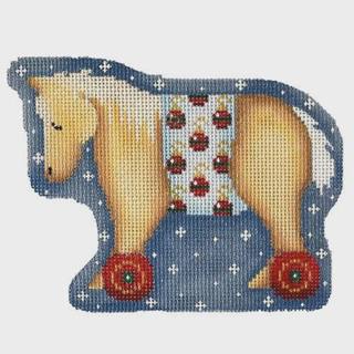 Palomino Horse w/Ornaments on Wheels by Associated Talents (thumbnail)