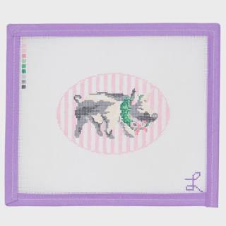 Palm Beach Pig on Pink Stripes by Lycette Designs (thumbnail)