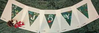 Botanical JOY Garland green -- 5 individual canvases by Laura Love Designs (thumbnail)