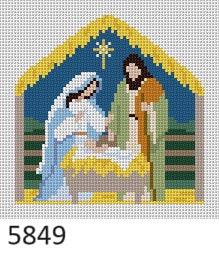 Nativity Stable, Ornament by Liz Goodrick-Dillon (Tapestry Tent, via Susan Roberts) (thumbnail)