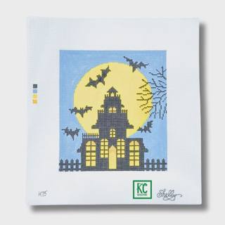 Spooky House Silhouette Canvas by CBK Needlepoint (thumbnail)