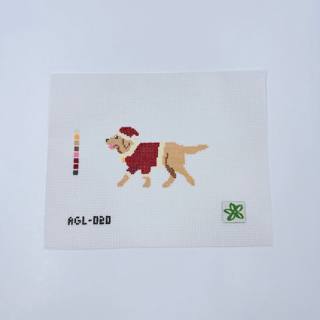 Santa Golden Retriever Canvas by Dogwood Needlepoint (thumbnail)