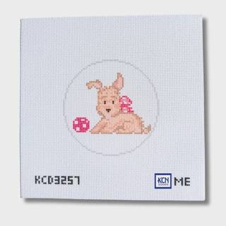 Puppy Round Needlepoint Canvas by KCN Designers (thumbnail)
