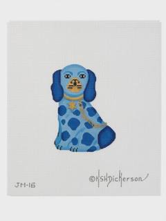 Mini Staffordshire Dog - Blue Gold Star by Kate Dickerson Needlepoint Collections (thumbnail)
