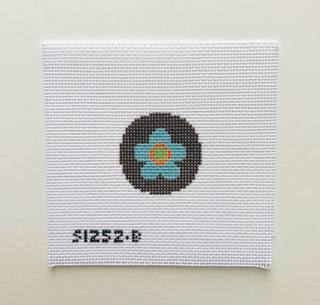 Blue Flower on Brown Fob Canvas by KCN Designers (thumbnail)