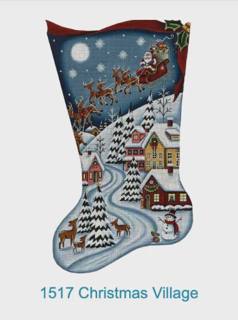 Christmas Village Stocking by Rebecca Wood Designs (thumbnail)
