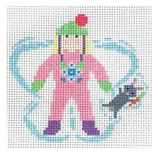 Snow Angel Girl with Bunny by SLS Needlepoint (thumbnail)