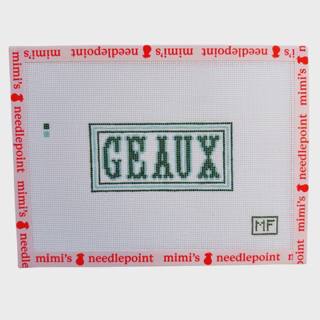 GEAUX - Olive and Blue by M F Needlepoint (thumbnail)