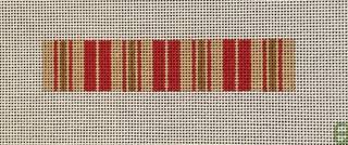 Red/Tan Ticking Key Fob by Oz Needle and Thread (thumbnail)