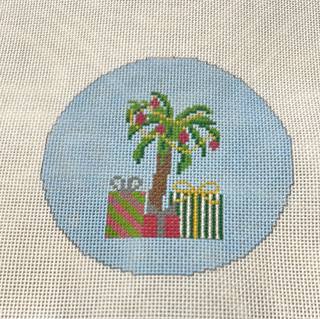 KKO200A (Christmas Palm Tree on blue) by Kristine Kingston (thumbnail)