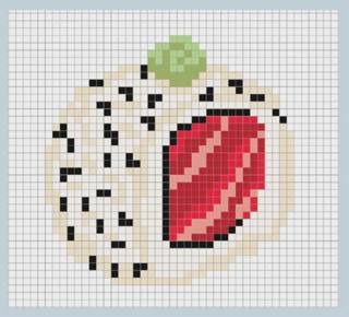 Tuna Sushi Roll Mini Canvas by Princess of Whales (thumbnail)