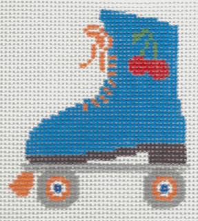Blue Skate with Cherries by Anne Fisher Needlepoint (thumbnail)