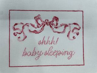 Shh! Baby Sleeping Pink by Stitch Style Needlepoint (thumbnail)