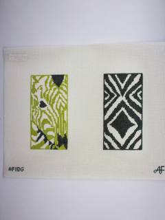 Zebra Double Eyeglass - Green Canvas by Anne Fisher Needlepoint (thumbnail)
