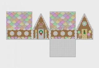 Neccos & Candy Heart 3D Gingerbread House by Susan Roberts Needlepoint (thumbnail)