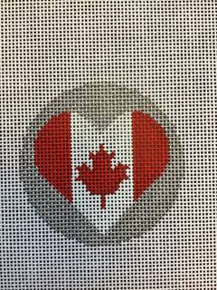 Heart Flag Bag tag - Canada by M F Needlepoint (thumbnail)