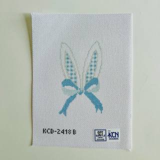 Gingham Bunny Ears - Blue Canvas by KCN Designers (thumbnail)