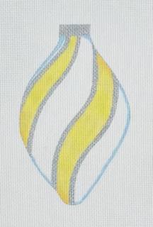 Yellow Swirl Ornament - Oval by Raymond Crawford (thumbnail)