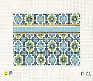 Portugese Tiles Clutch-Turquoise by Lauren Bloch Designs (thumbnail)