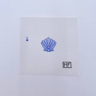 Blue Shell Mini Canvas by M F Needlepoint (thumbnail)
