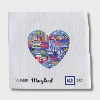 Maryland Heart Needlepoint Canvas by KCN Designers (thumbnail)