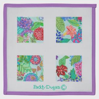 Tropical Floral on Blue Coasters by Paddy Dugan (thumbnail)