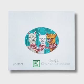 Llamas with Scarves Canvas by CBK Needlepoint (thumbnail)