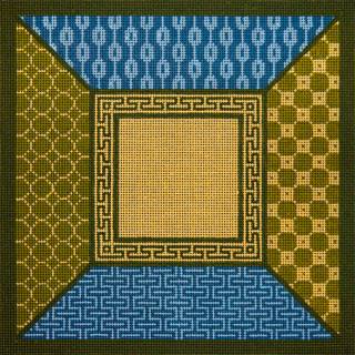 JP Tefillin Blue and Yellow by Gone Stitching (thumbnail)