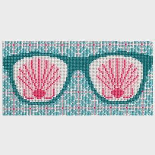 NTG TS093 - Shells Eyeglass Case by Two Sisters Needlepoint (thumbnail)