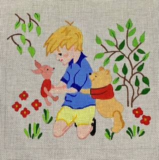 Small Christopher Robin w/ Pooh & Piglet PL-168 by Kate Dickerson Needlepoint Collections (thumbnail)