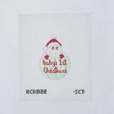 Baby's First Christmas Santa Ornament - Green Printed Canvas by KCN Designers (thumbnail)