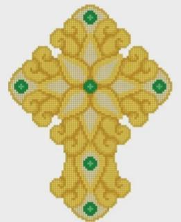 Cross/Emerald Star Flower by Susan Roberts Needlepoint (thumbnail)
