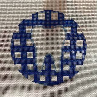 Gingham Tooth Round - Blue by Oz Needle and Thread (thumbnail)