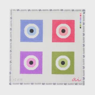 Evil Eye Coaster Set - Multi Color by Allison Ivy Designs (thumbnail)