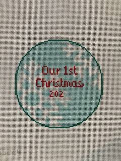 Our First Christmas Snowflake Round by Stitch Style Needlepoint (thumbnail)