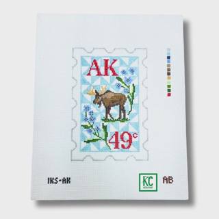 Alaska Stamp Canvas by Initial K Studio (thumbnail)