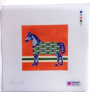 Blue “H” Coat Horse Canvas by August Design Works (thumbnail)