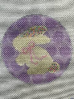 Bunny with Sprinkle Ears- purple polka dots by Officially Needlepoint (thumbnail)