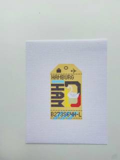 Retro Travel Tag · Hamburg by Hedgehog Needlepoint (thumbnail)