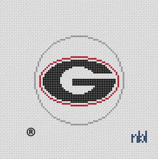 Georgia Logo Round by Needlepoint by Laura (thumbnail)