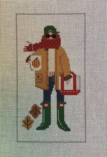 Fall Girl - Signature Girl Series by Jennifer Vallez Needlepoint (thumbnail)