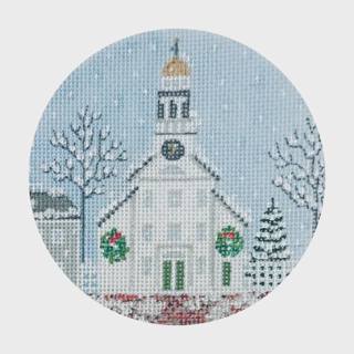White Church Canvas by The Plum Stitchery (thumbnail)