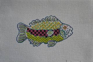 MacKenzie Childs Mini Fish - right facing by Kate Dickerson Needlepoint Collections (thumbnail)