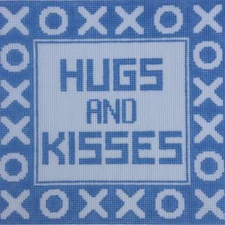 Hugs & Kisses - Blue Pillow - Trunk Show by Doolittle Stitchery (thumbnail)