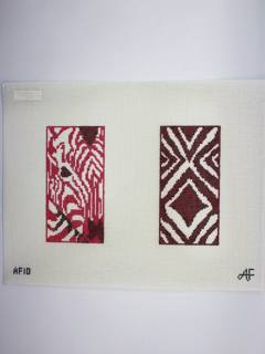 Zebra Double Eyeglass - Pink Canvas by Anne Fisher Needlepoint (thumbnail)