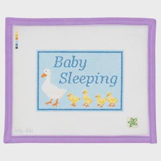 Baby Sleeping - Ducks on Blue by Dogwood Needlepoint (thumbnail)