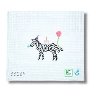 Circus Zebra Canvas by Stitch Style Needlepoint (thumbnail)
